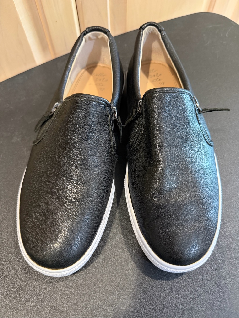 Banana Republic Black Slip-On Sneakers with White Outsole